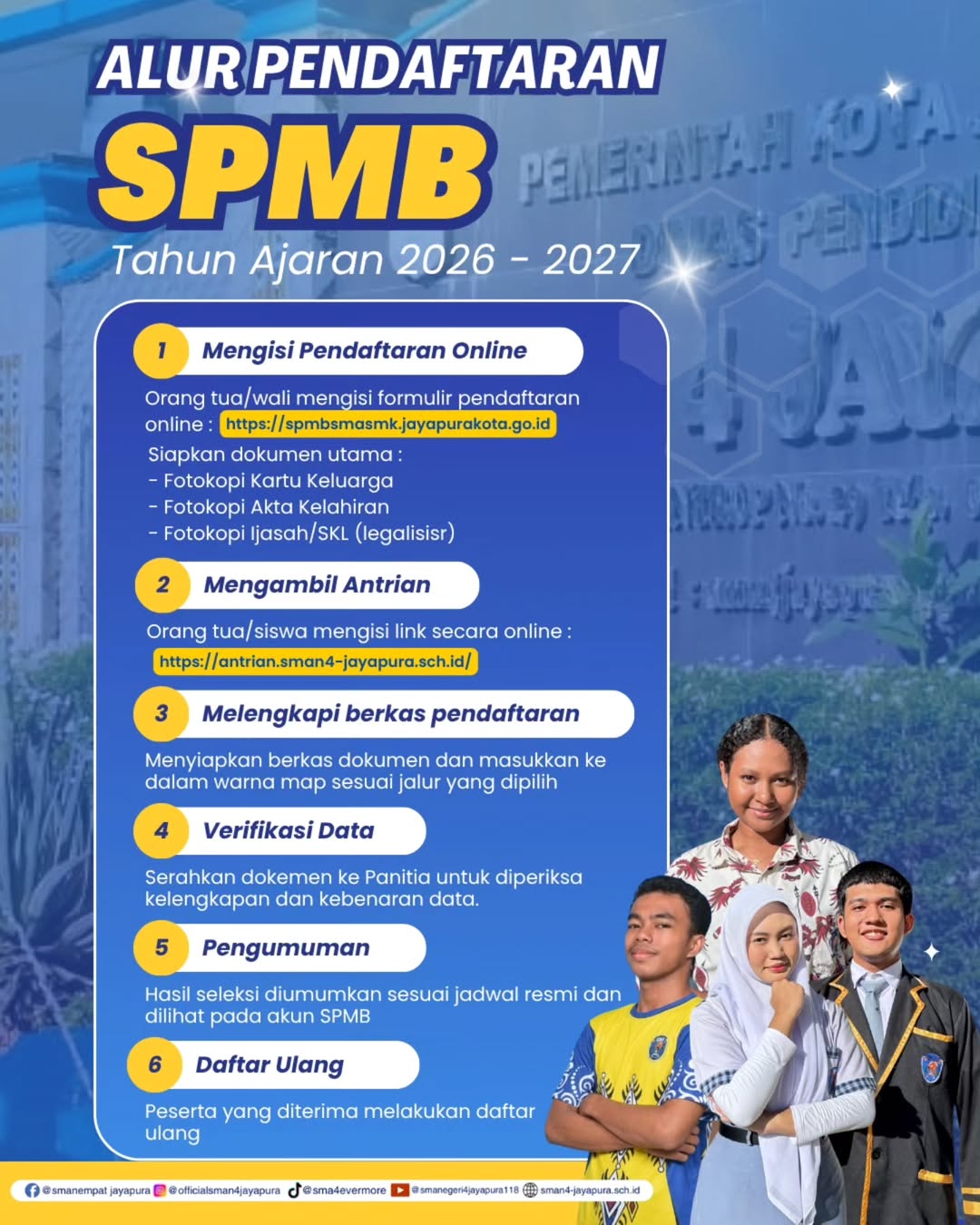 🎓✨ SIAP MENJADI BAGIAN DARI SMAN 4 JAYAPURAHi Fours, Pendaftaran Seleksi Penerimaan Murid Baru (1)